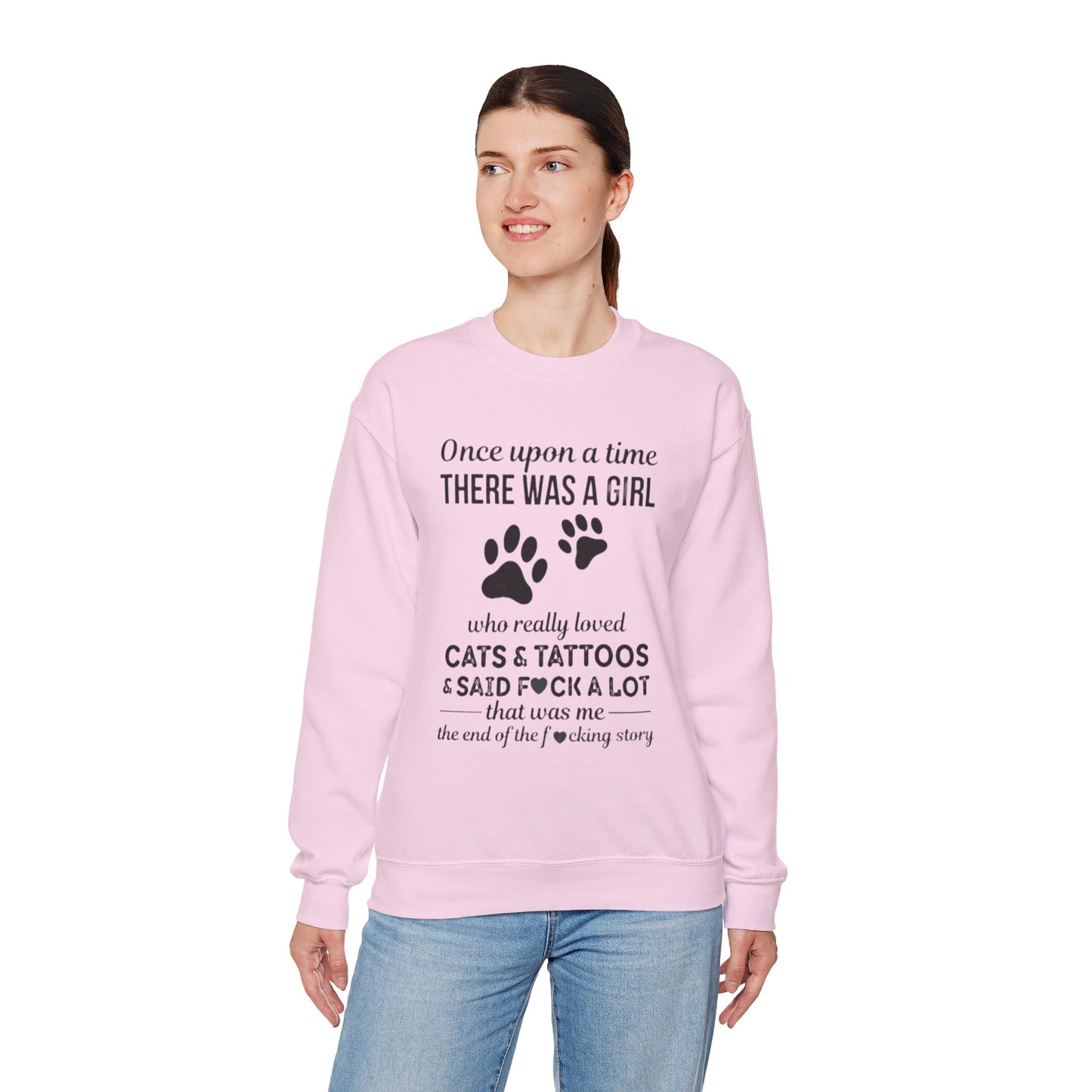 Cats, Tattoos & Cuss Words – Funny Cat Lover Sweatshirt