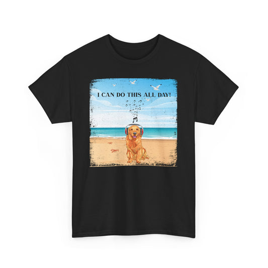 Beach Vibes: Dog with Headphones T-Shirt