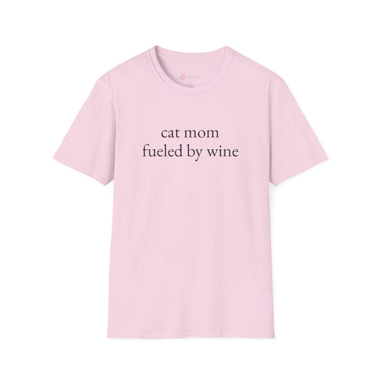 Cat Mom Fueled by Wine T-Shirt 🍷🐾 – Purrfect Gift for Wine-Loving Cat Ladies