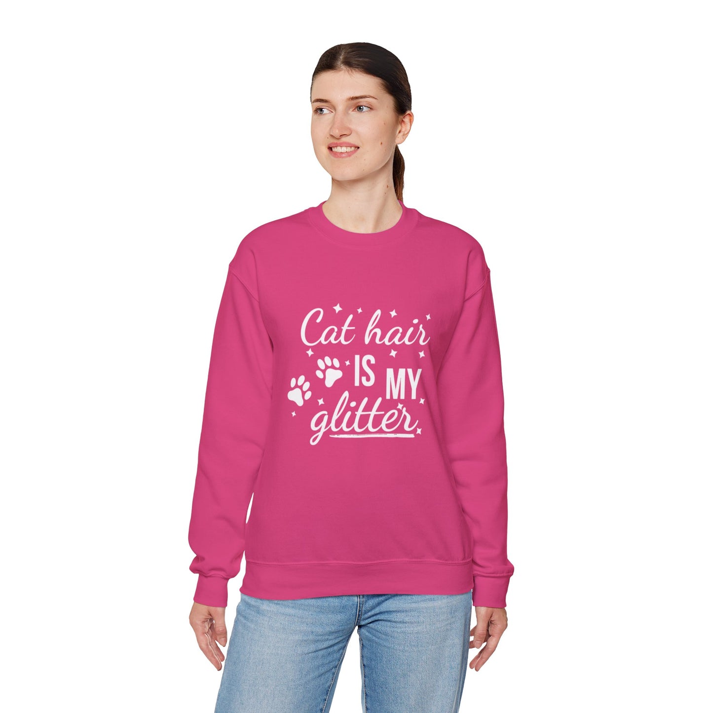 'Cat Hair is My Glitter' Sweatshirt - Durable Cat Lover Gift
