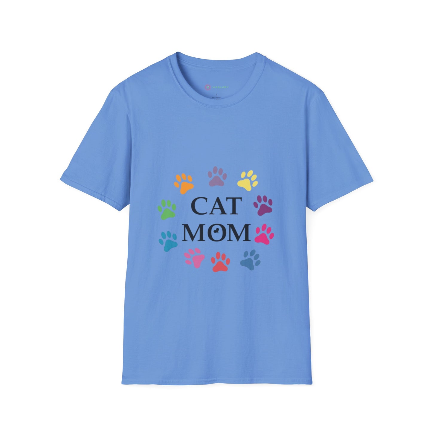 Paws-itively Purr-fect! 🐾 "Cat Mom" Vibes Unisex Tee | Ultra-Soft Cotton & Colorful Paws