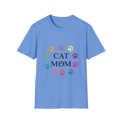Paws-itively Purr-fect! 🐾 "Cat Mom" Vibes Unisex Tee | Ultra-Soft Cotton & Colorful Paws