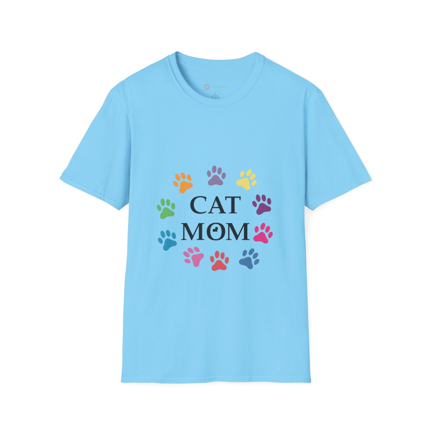 Paws-itively Purr-fect! 🐾 "Cat Mom" Vibes Unisex Tee | Ultra-Soft Cotton & Colorful Paws