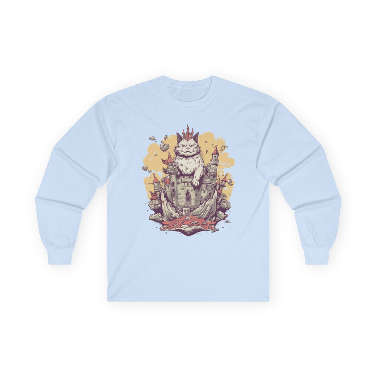 Meowjestic Cat King Long Sleeve Tee 👑 - Purrfectly Regal & Hilarious 😹