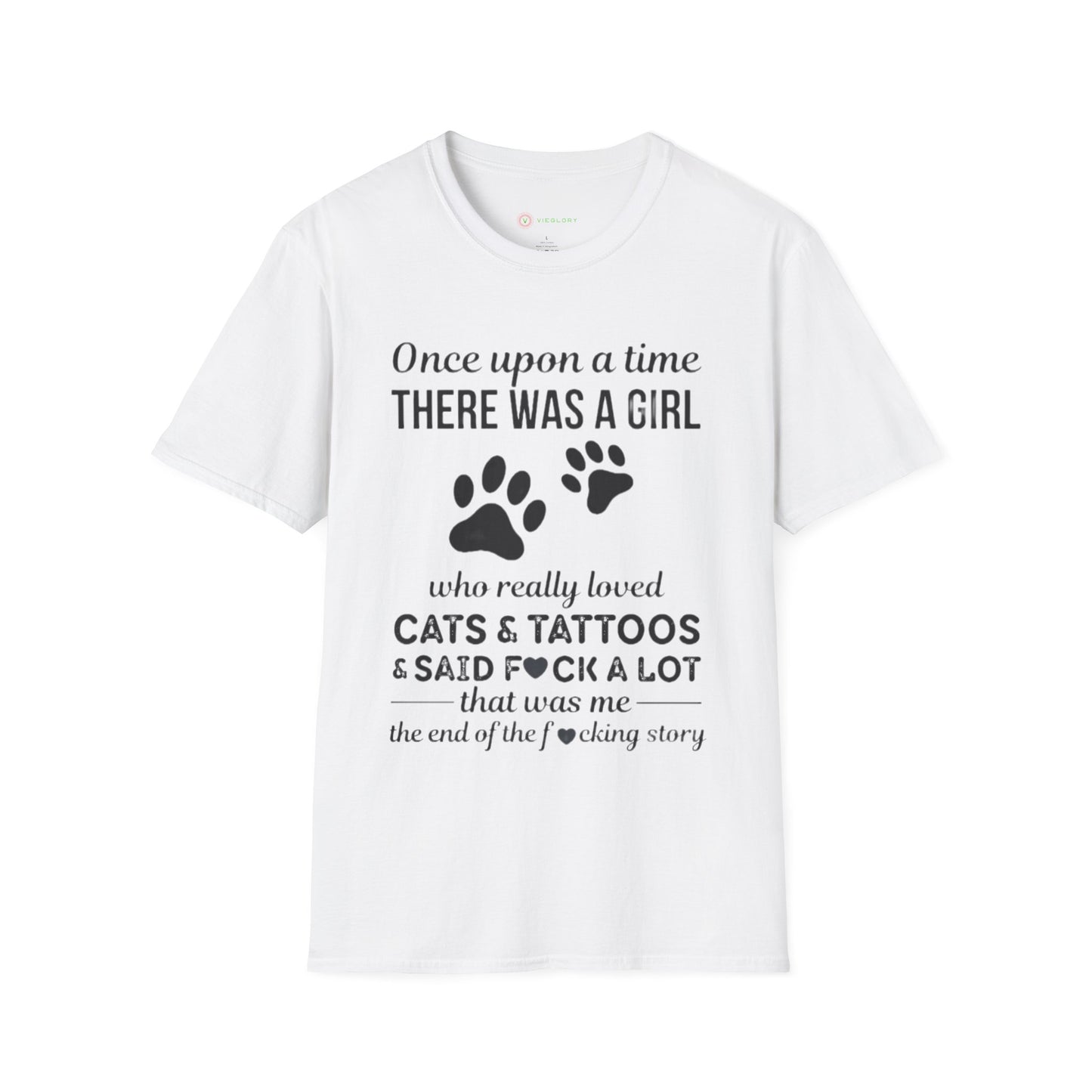 Once Upon a Time Cat Girl Tee 🖤 Funny Tattoo & Swear Lover Shirt
