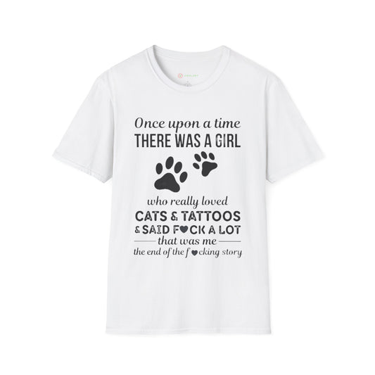 Once Upon a Time Cat Girl Tee 🖤 Funny Tattoo & Swear Lover Shirt