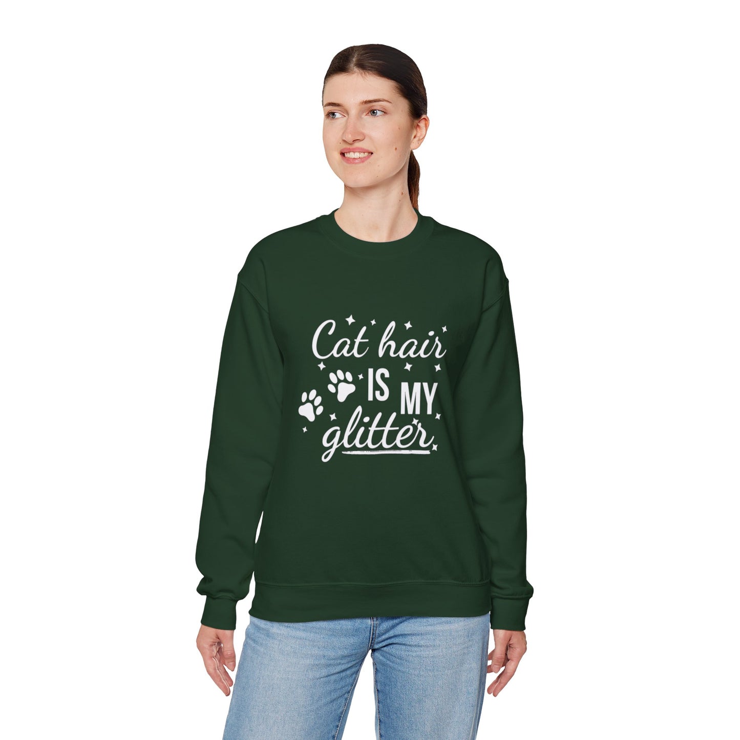 'Cat Hair is My Glitter' Sweatshirt - Durable Cat Lover Gift