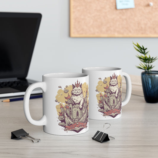 Royal Feline Mug 🏰👑 - 11oz Ceramic Cat Coffee Mug