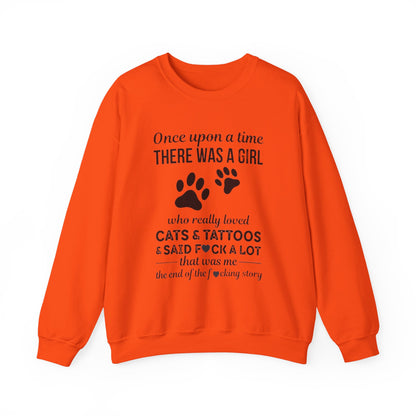 Cats, Tattoos & Cuss Words – Funny Cat Lover Sweatshirt