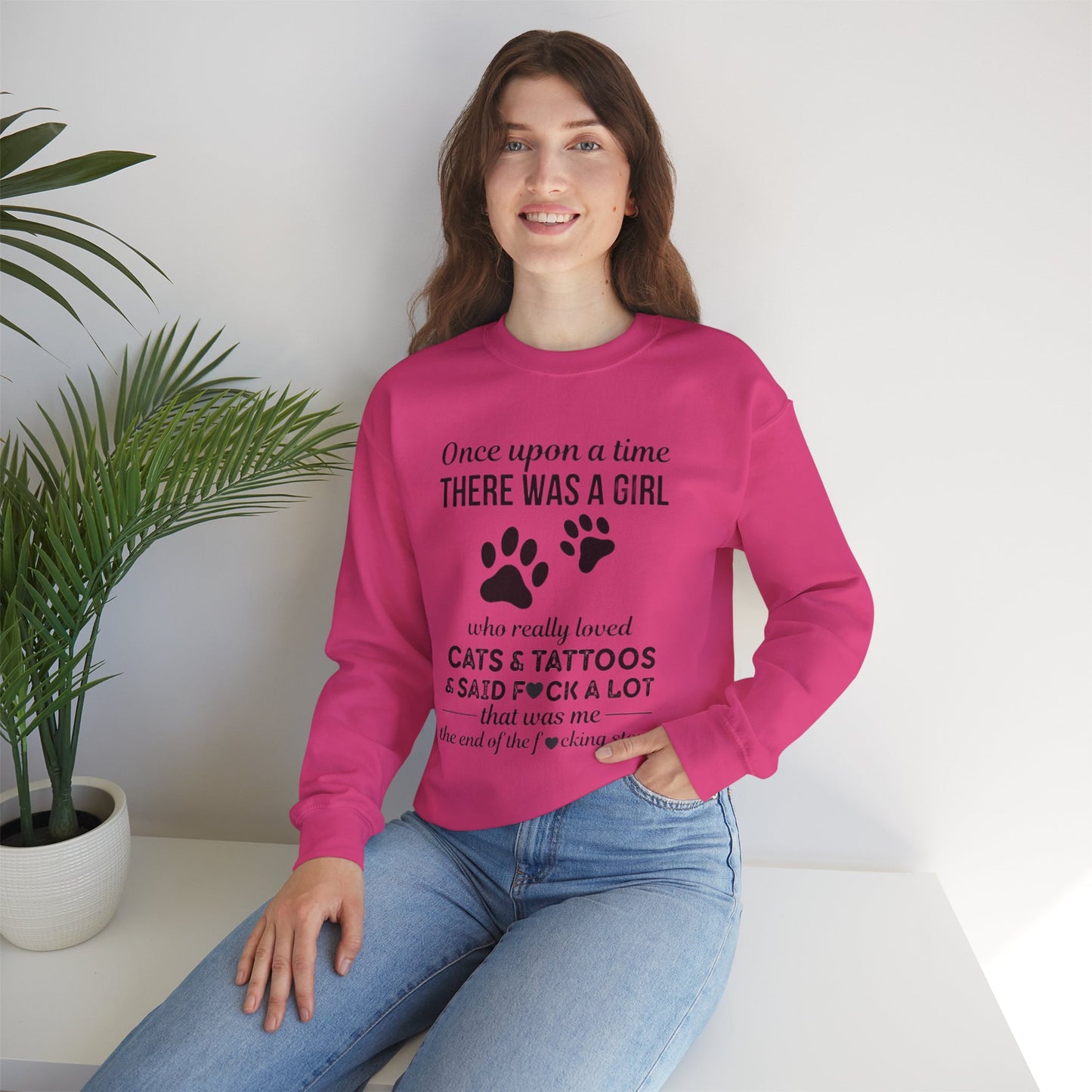 Cats, Tattoos & Cuss Words – Funny Cat Lover Sweatshirt