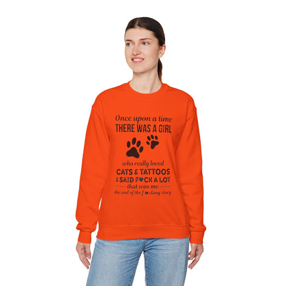 Cats, Tattoos & Cuss Words – Funny Cat Lover Sweatshirt