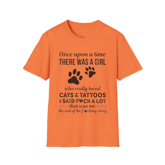 Once Upon a Time Cat Girl Tee 🖤 Funny Tattoo & Swear Lover Shirt
