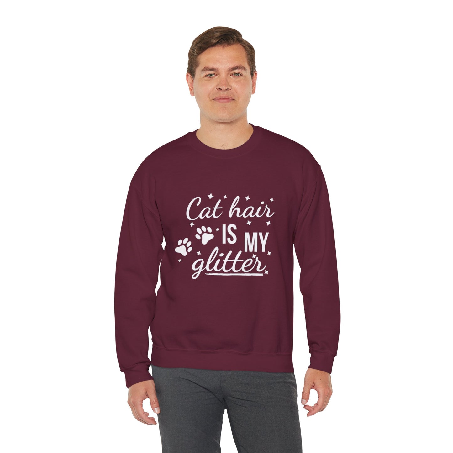 'Cat Hair is My Glitter' Sweatshirt - Durable Cat Lover Gift