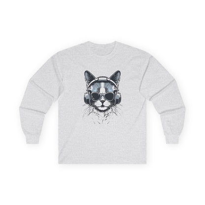DJ Cat Long Sleeve Tee - Drop the Beat! 🎧😎