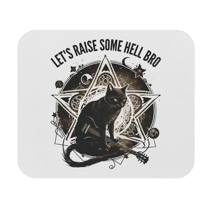 😈 Occult Kitty Rocks! Mousepad 🎸 - Pentagram Vibes, Smooth Glides - Free Shipping 🤘
