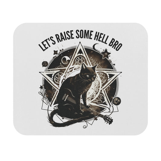😈 Occult Kitty Rocks! Mousepad 🎸 - Pentagram Vibes, Smooth Glides - Free Shipping 🤘