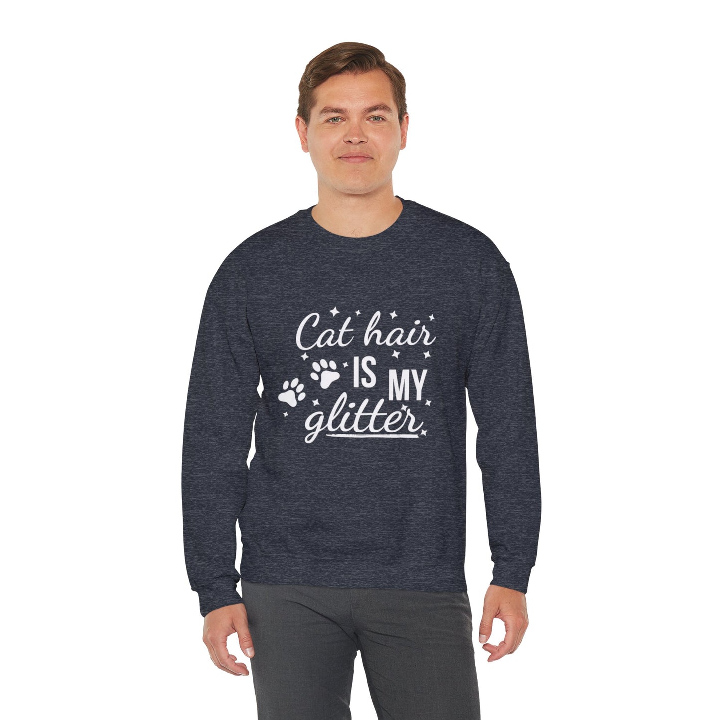 'Cat Hair is My Glitter' Sweatshirt - Durable Cat Lover Gift