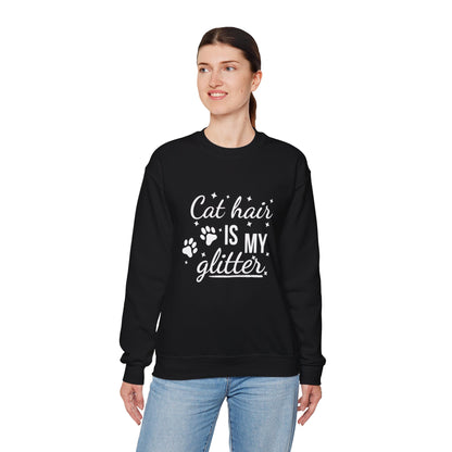 'Cat Hair is My Glitter' Sweatshirt - Durable Cat Lover Gift