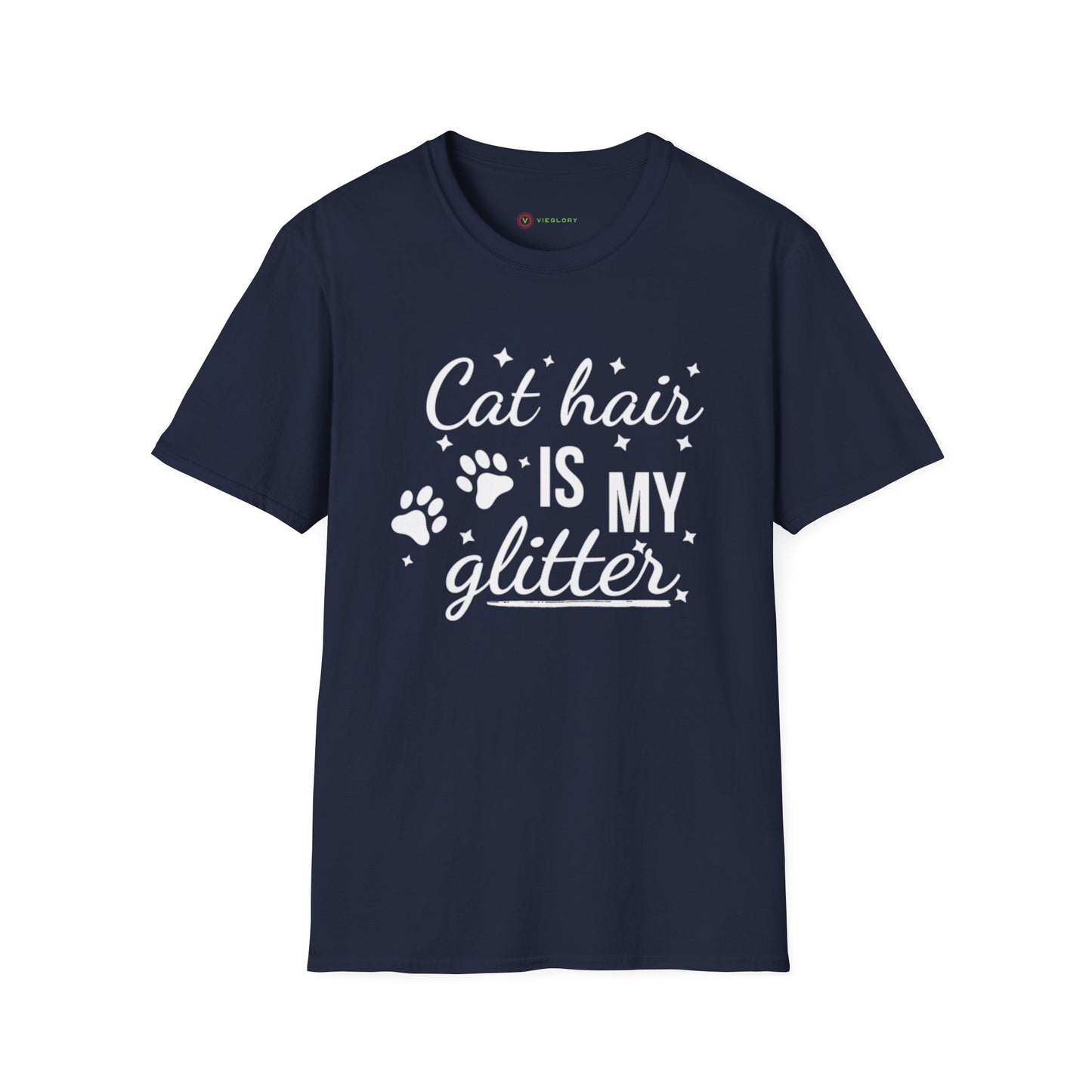 "Cat Hair Is My Glitter" Premium Tee | Ultra-Soft Unisex T-Shirt for Feline Fanatics | The Purr-fect Gift!