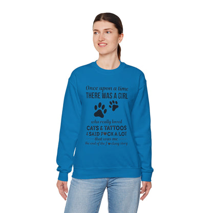 Cats, Tattoos & Cuss Words – Funny Cat Lover Sweatshirt