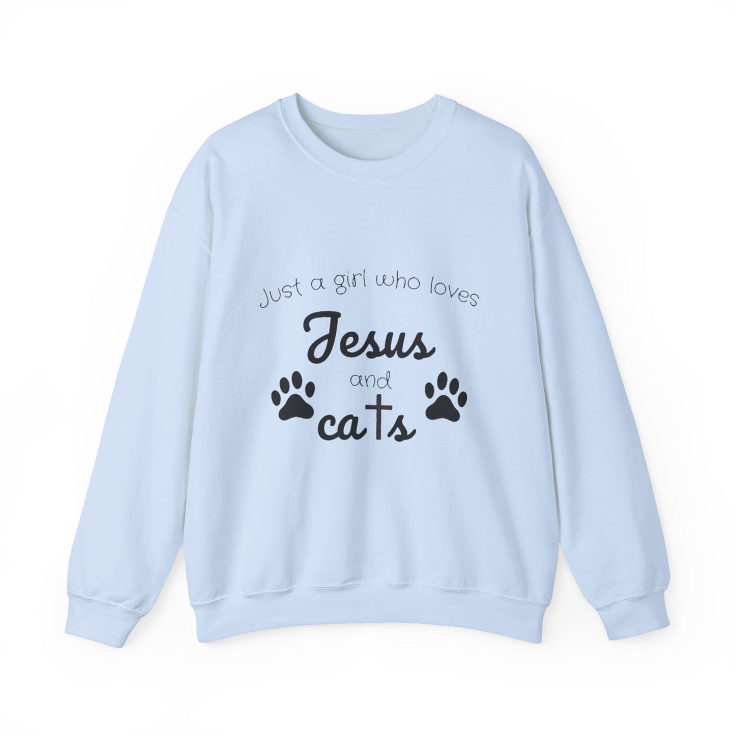 'Jesus & Cats' Sweatshirt | Christian Faith & Feline Lover Cozy Crewneck