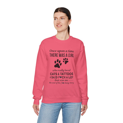 Cats, Tattoos & Cuss Words – Funny Cat Lover Sweatshirt