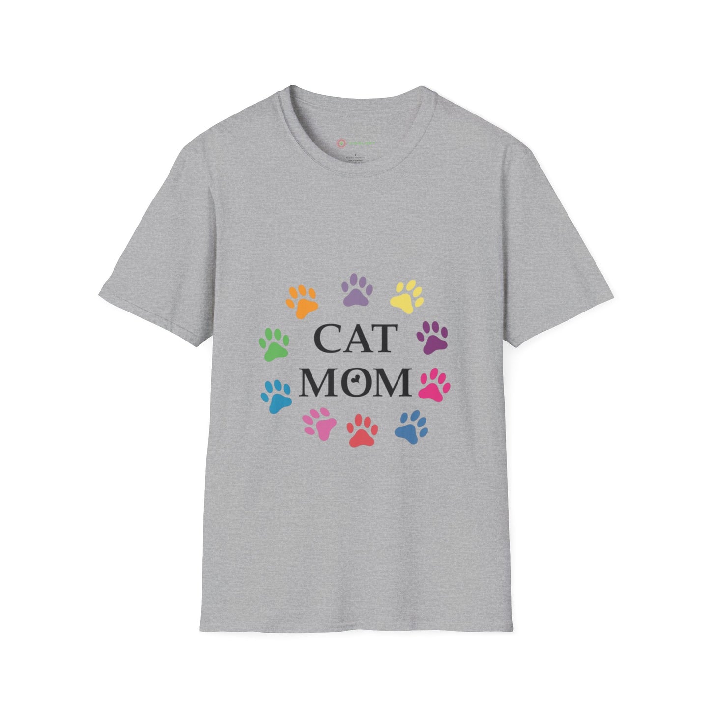 Paws-itively Purr-fect! 🐾 "Cat Mom" Vibes Unisex Tee | Ultra-Soft Cotton & Colorful Paws