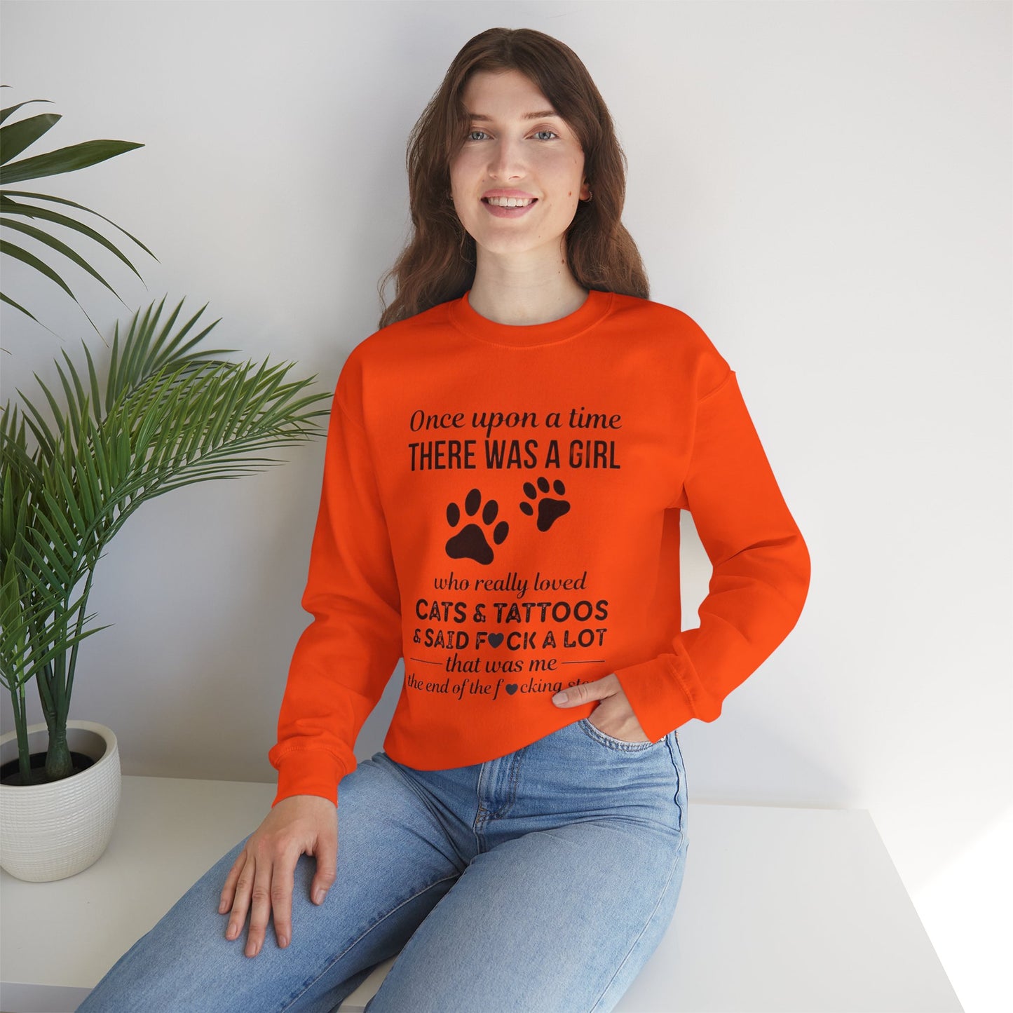 Cats, Tattoos & Cuss Words – Funny Cat Lover Sweatshirt