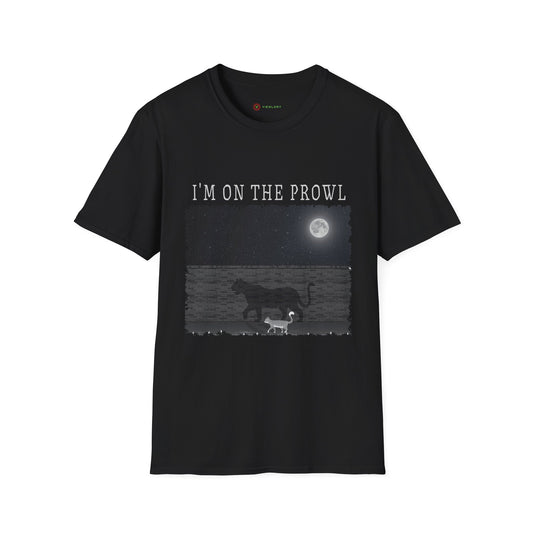 Shadow Prowler Tee: Moonlit Cat Adventure