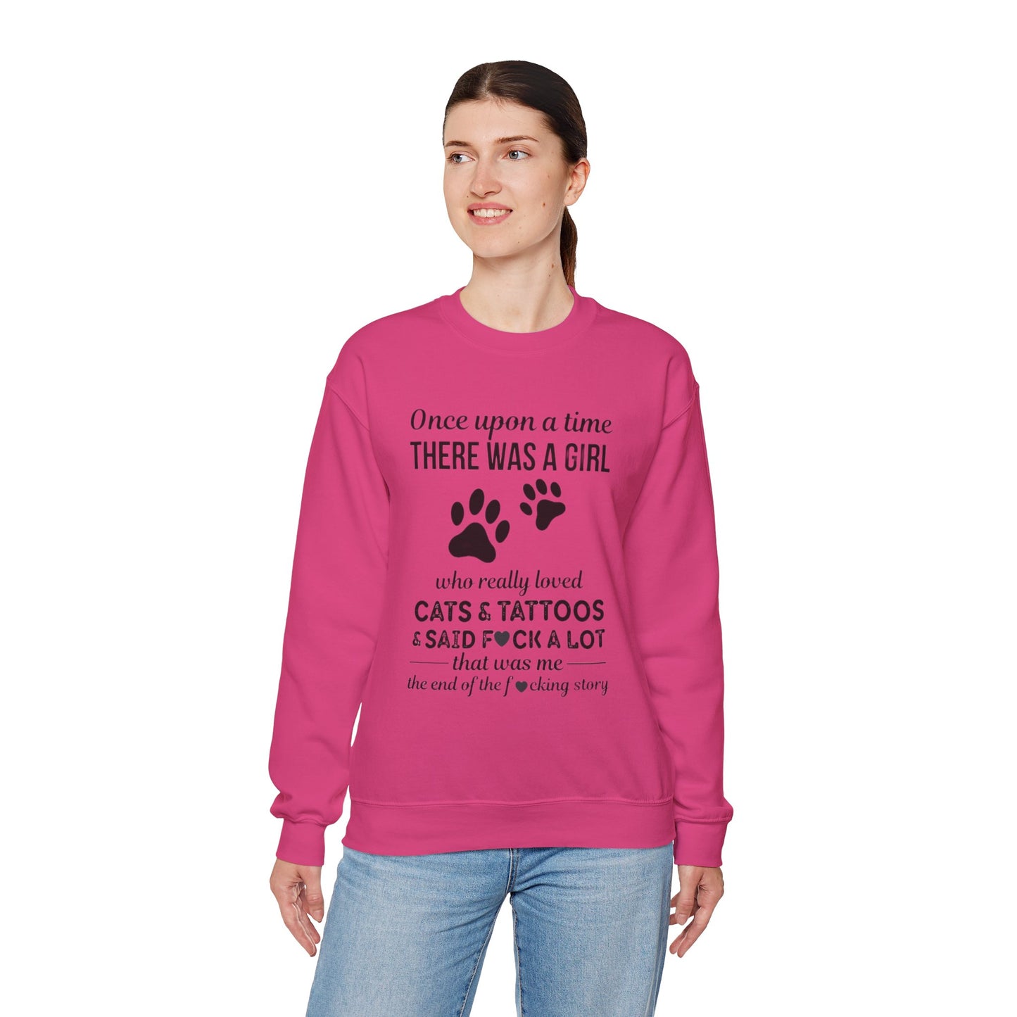 Cats, Tattoos & Cuss Words – Funny Cat Lover Sweatshirt