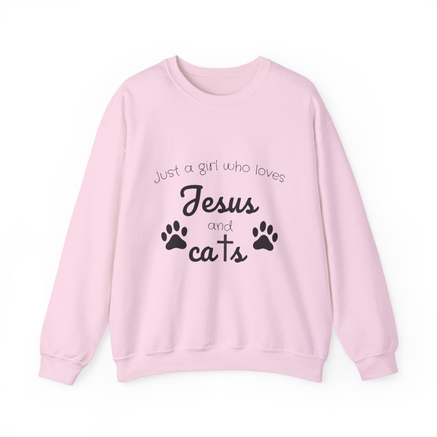 'Jesus & Cats' Sweatshirt | Christian Faith & Feline Lover Cozy Crewneck