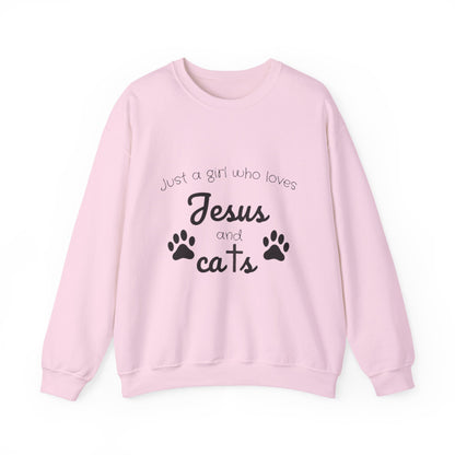 'Jesus & Cats' Sweatshirt | Christian Faith & Feline Lover Cozy Crewneck