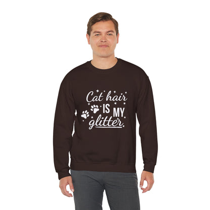 'Cat Hair is My Glitter' Sweatshirt - Durable Cat Lover Gift