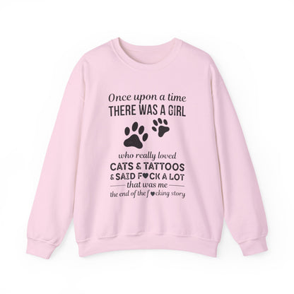 Cats, Tattoos & Cuss Words – Funny Cat Lover Sweatshirt