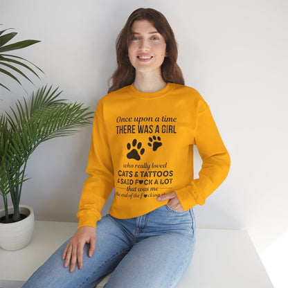 Cats, Tattoos & Cuss Words – Funny Cat Lover Sweatshirt