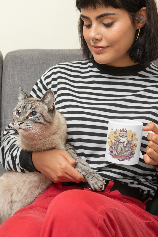 Royal Feline Mug 🏰👑 - 11oz Ceramic Cat Coffee Mug