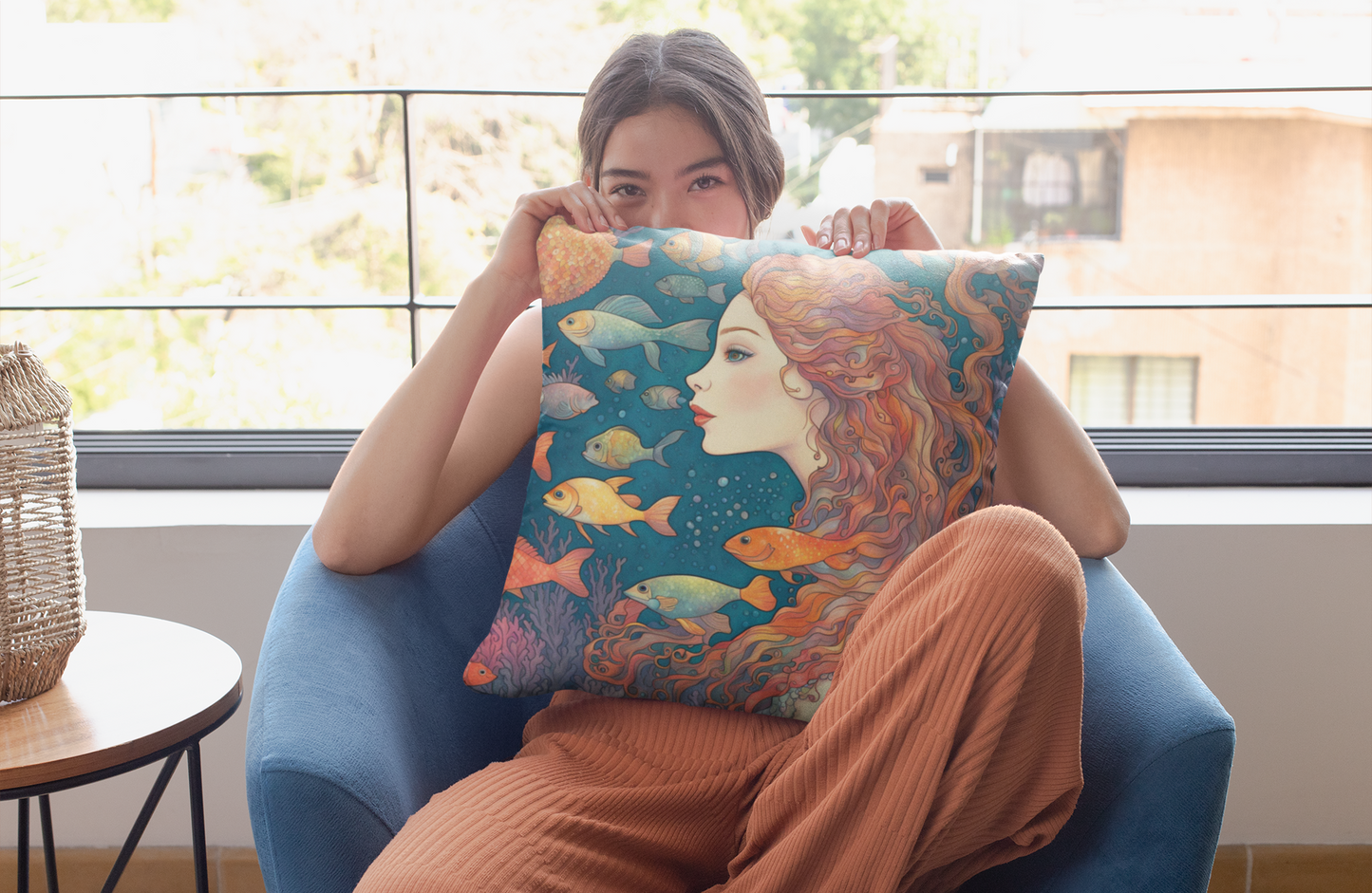 🌊 Enchanted Mermaid Dreamscape Pillow 🧜‍♀️