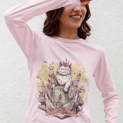 Meowjestic Cat King Long Sleeve Tee 👑 - Purrfectly Regal & Hilarious 😹