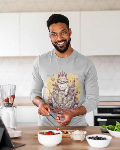 Meowjestic Cat King Long Sleeve Tee 👑 - Purrfectly Regal & Hilarious 😹