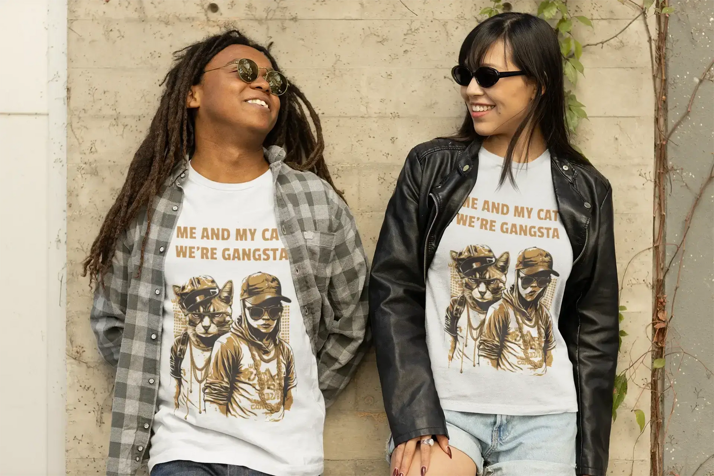 Catitude & Cityscapes T-Shirt | Streetwear Cat Tee | Free Shipping