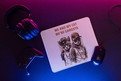 Gangsta Cat Mouse Pad – Rule Your Desk with Feline Swagger!
