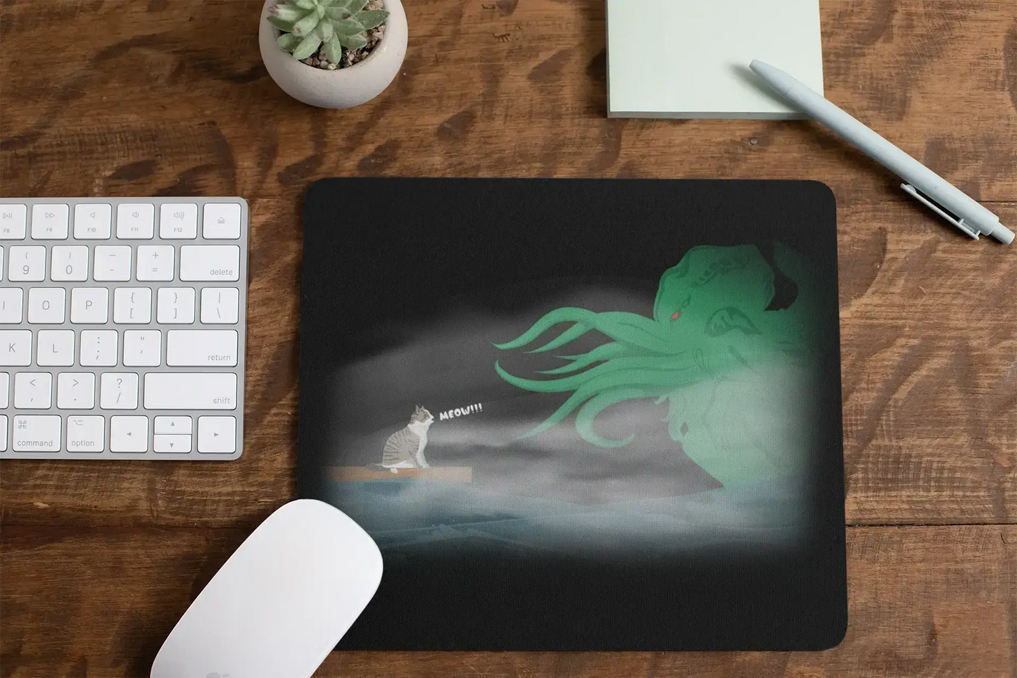 🙀 Cat vs. Cthulhu Mousepad 🐙 - Durable & Comfy - Free Shipping 📦