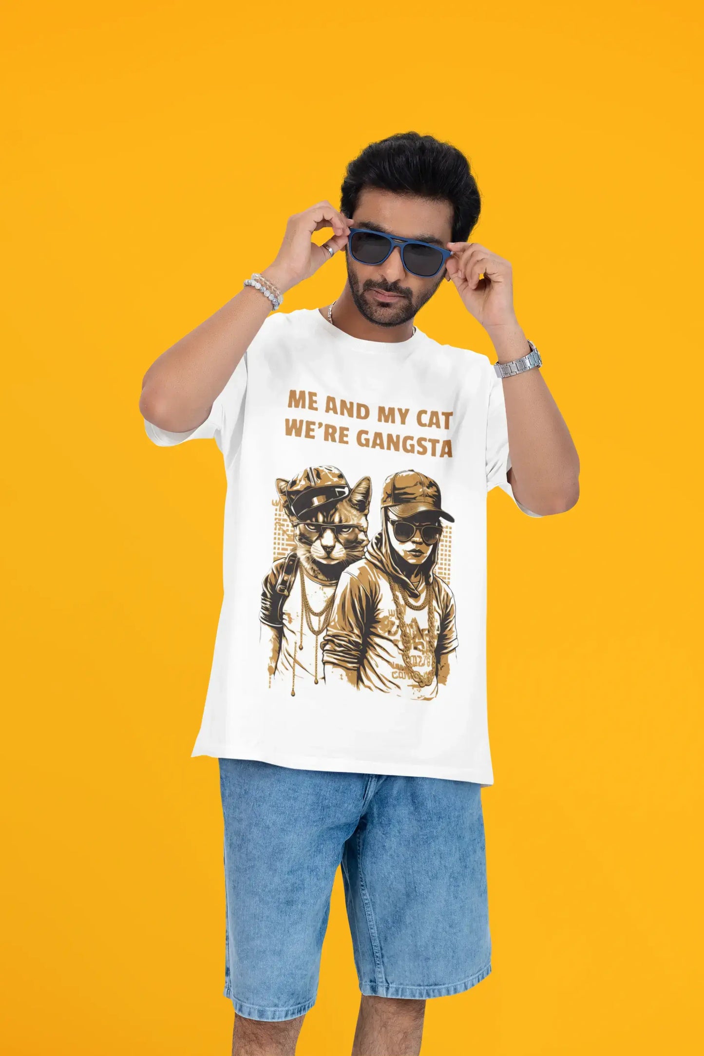 Catitude & Cityscapes T-Shirt | Streetwear Cat Tee | Free Shipping