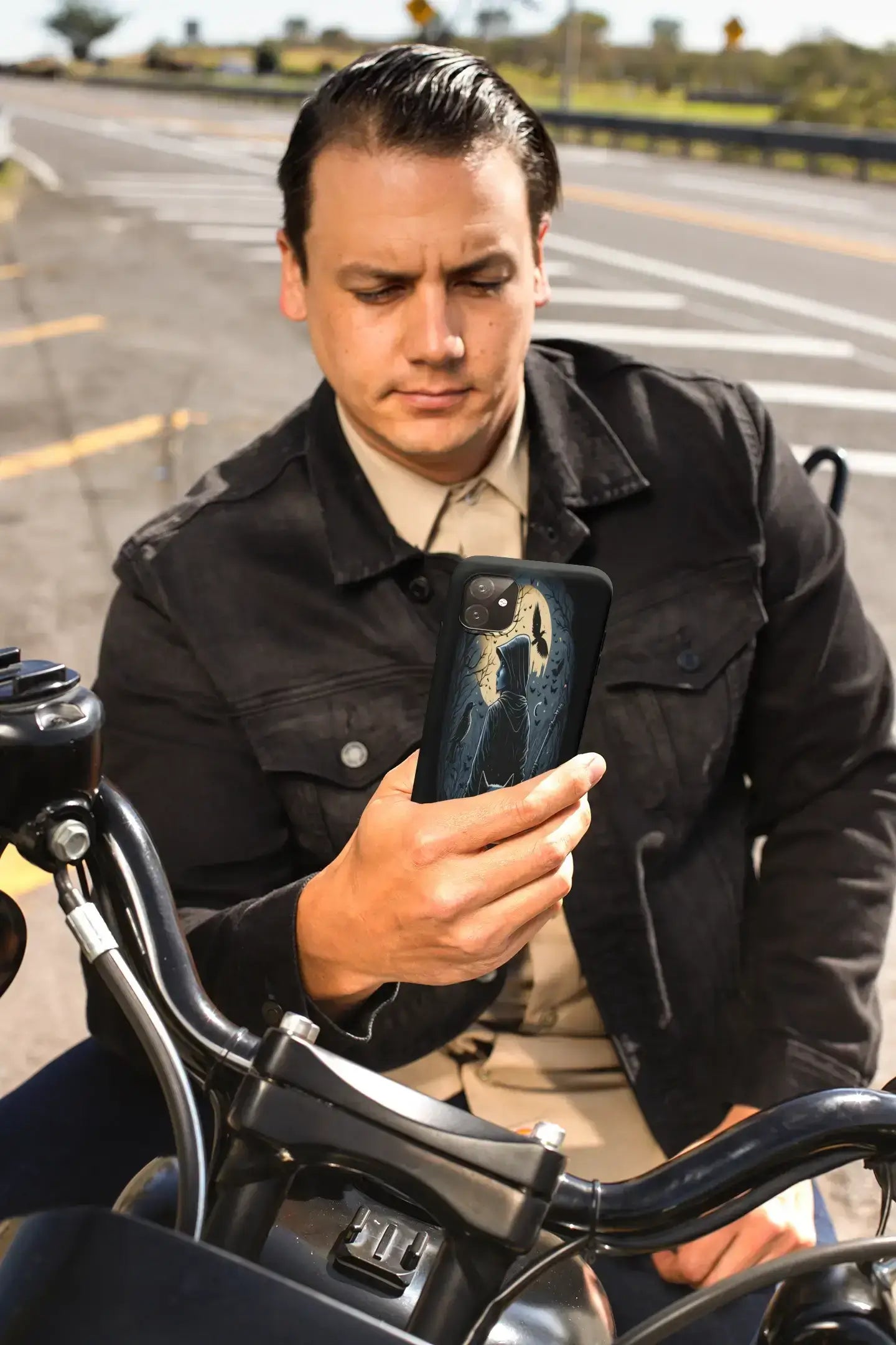 Midnight Mystery: Black Cat and Crow Phone Case