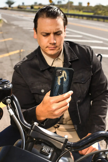 Midnight Mystery: Black Cat and Crow Phone Case