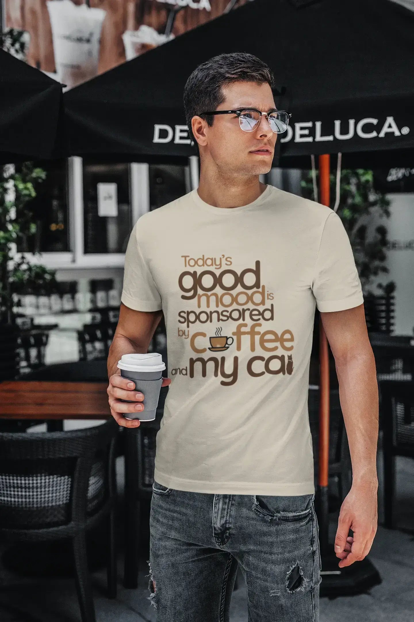 Coffee & Cats Kind of Day – Funny Cat Lover T-Shirt for Caffeine Addicts