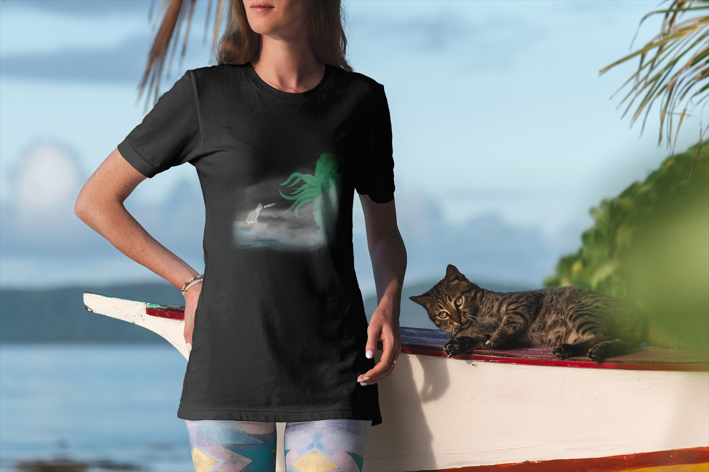 Captain Kitty vs. Cthulhu: Mystic Showdown T-Shirt